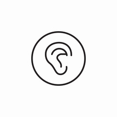 external ear part icon sign vector