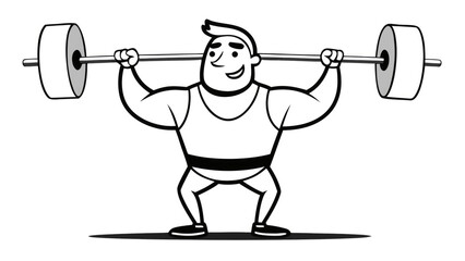 Strong man performs weightlifting in a gym, showcasing his dedication to fitness and physical health. The atmosphere is focused and energetic as he pushes his limits