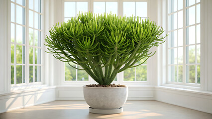 Elegant Indoor Euphorbia Plant in Modern Minimalist Decor