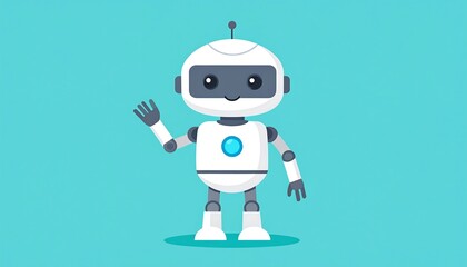 Fototapeta premium Cute robot waving (2)