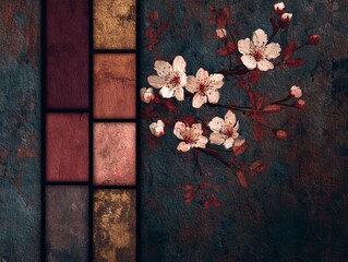 Palette di colori scuri e sofisticati con fiori di ciliegio
