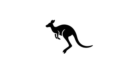 Kangaroo silhouette jumping marsupial animal
