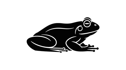 Outline illustration of a frog sitting amphibian animal