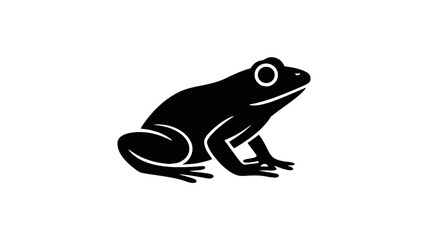 Outline of a frog sitting on a white background silhouette