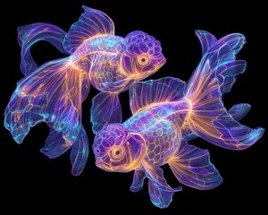 Pesci rossi elettrici: Luce blu e rosa oro