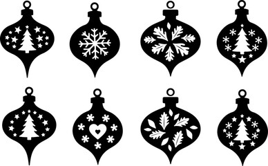 Elegant Christmas Ornament Silhouette Design