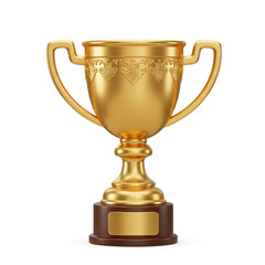gold cup isolated on white