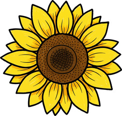 Fototapeta premium Childs Drawing of a Bright Yellow Sunflower