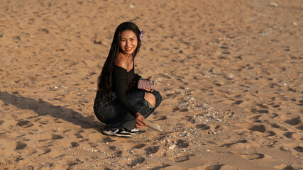 Thai Girl on Beach at Jomtien Pattaya