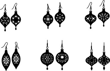 Elegant Christmas Ornament Silhouette Design