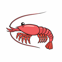 Charming Shrimp Cartoon Illustration: A Delightful Aquatic Creature Depicted in Detail