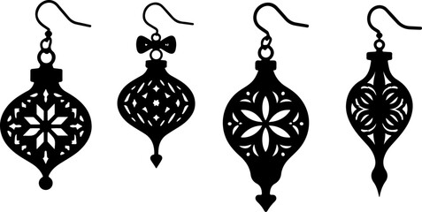 Elegant Christmas Ornament Silhouette Design
