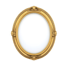 Exquisite Vintage Oval Gold Frame Isolated Artwork for Elegant Designs