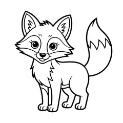 Fox illustration vector style coloring page 