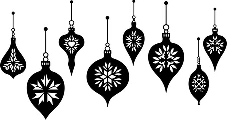 Elegant Christmas Ornament Silhouette Design