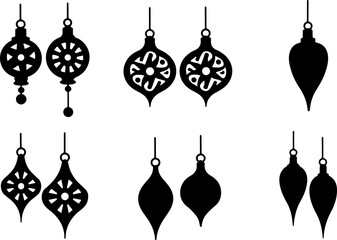 Elegant Christmas Ornament Silhouette Design