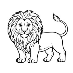 lion vector illustration coloring page line art