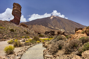 Roque Cinchado and Mount Teide