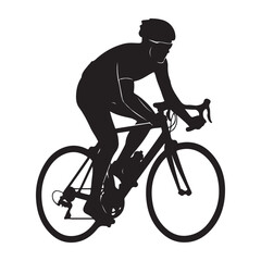 Naklejka premium Dynamic silhouette of a cyclist in motion on a road bicycle