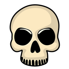 Skull with Black Eyes and Teeth Graphic Illustration