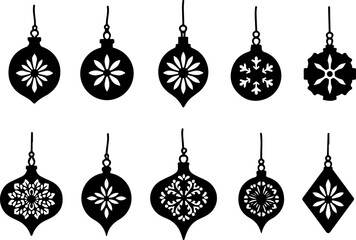 Elegant Christmas Ornament Silhouette Design