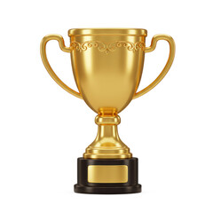 gold cup isolated on white