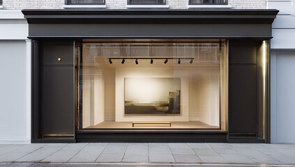 Contemporary art gallery storefront facade.