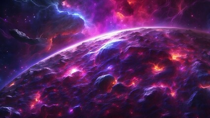 A cosmic storm glowing with violet and crimson energy. Cinematic theme, HDR, Vibrant