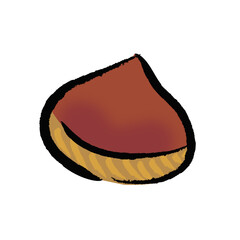 筆で描いた、栗のアイコン・ロゴ・イラスト, Chestnut icon, logo, illustration drawn with a brush