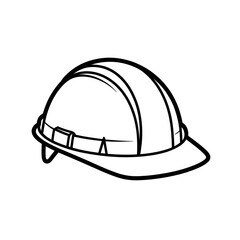 Hard hat illustration vector style coloring page 