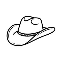 cowboy hat isolated on white illustration coloring page 