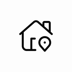 real estate house location icon sign vector