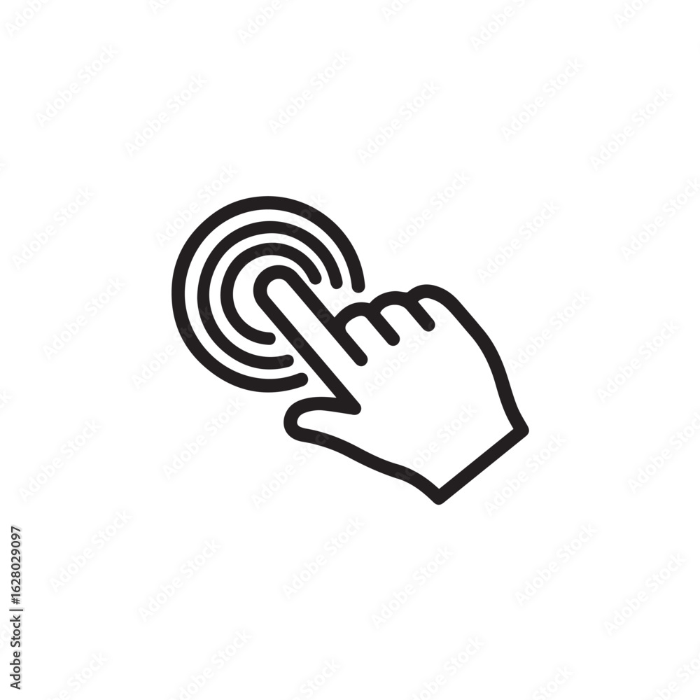 Poster vector art of hand pointer icon isolated on white background