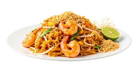 delicious pad thai with shrimp vibrant thai cuisine food photography