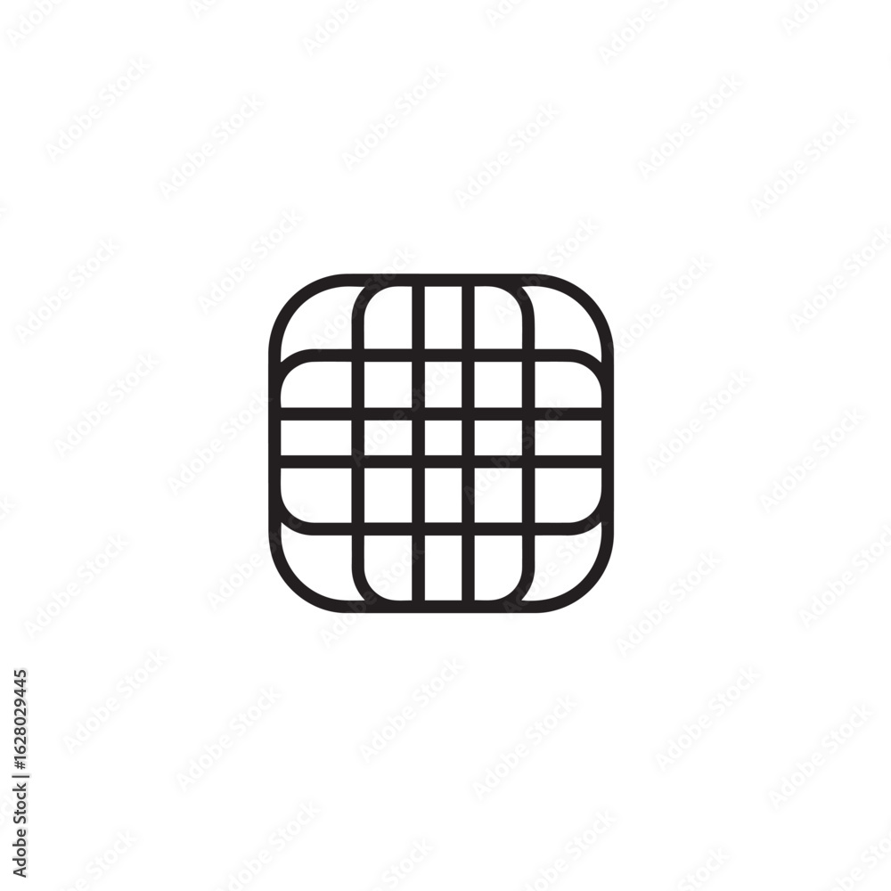 Poster vector art of grid pattern icon isolated on white background
