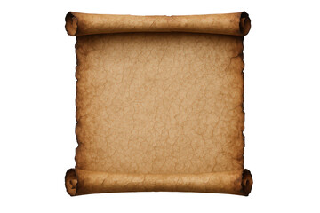 Ancient Parchment Scroll with Rolled Edges and Textured Surface, Evoking History and Mystery