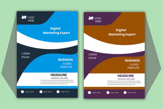 Best digital marketing business flayer design. Template with color.