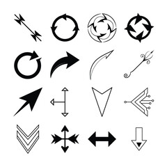 hand drawn arrows set