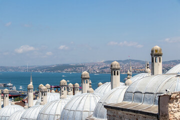 Golden Horn straits from Suleimaniye mosque, Istanbul, Turkey.