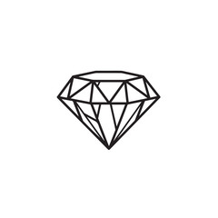 Vector art of diamond outline isolated on white background