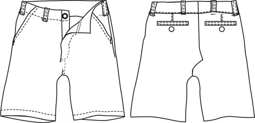 Sketch Vector, Of Casual Shorts