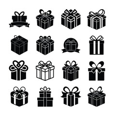 set of gift boxes vector