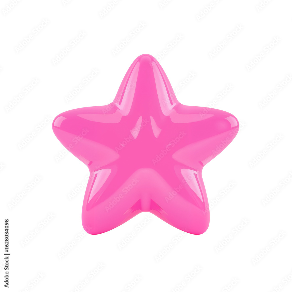 Aufkleber shiny, vibrant pink star object gleaming on an isolated space with smooth gradient