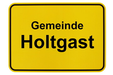 Illustration eines Ortsschildes der Gemeinde Holtgast in Niedersachsen