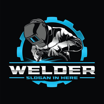 welder vector - welder illustrator - welder template, industry logo - mteal logo