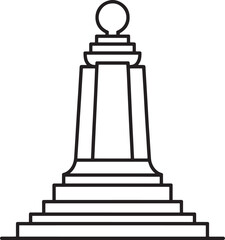 Abstract Monument Icon Representing Memorials, Landmarks, and Historical Significance in Architecture
