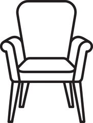 Fototapeta premium Comfortable Armchair Outline Vector Illustration for Interior Design and Furniture Concepts