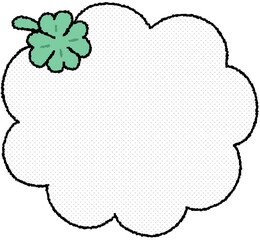 네잎클로버 손그림 메모 프레임