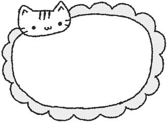 고양이 낙서 손그림 메모 프레임