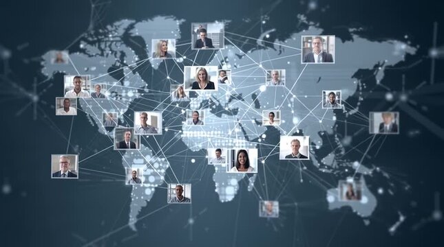 global business network concept video 